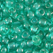 Glasperlen rocailles 6/0 (4mm) Transparent petrol green
